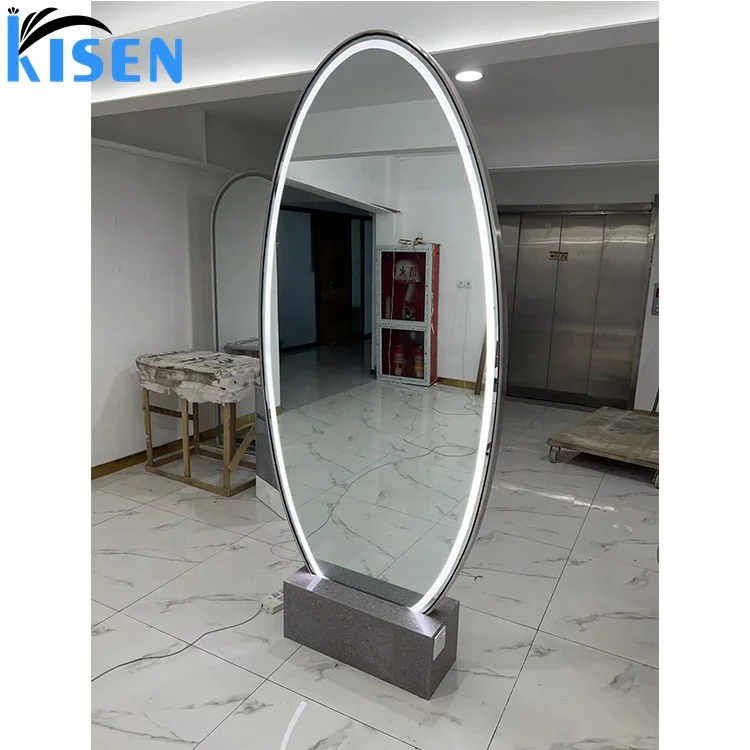 Kisen barbershop новые модные большие зеркала для салона индивидуальная светодиодная станция стайлинга двойные одиночные красоты с камнем