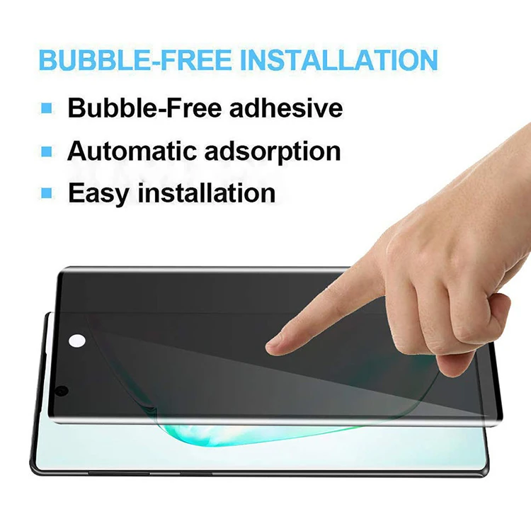 Full Glue 3D Curved 9H Tempered Glass Anti SPY Privacy Screen Protector for Samsung Galaxy Note10 10+ 10 Plus 5G