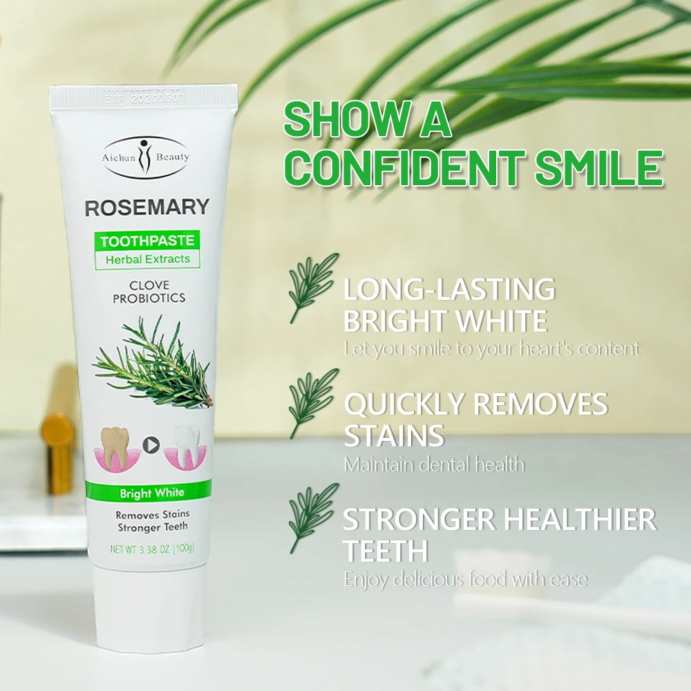 Aichun Quickly Stain Remover Probiotics Whitening Tooth Paste With Rosemary Probiotics Teeth Whitening Toothpaste Wholesale