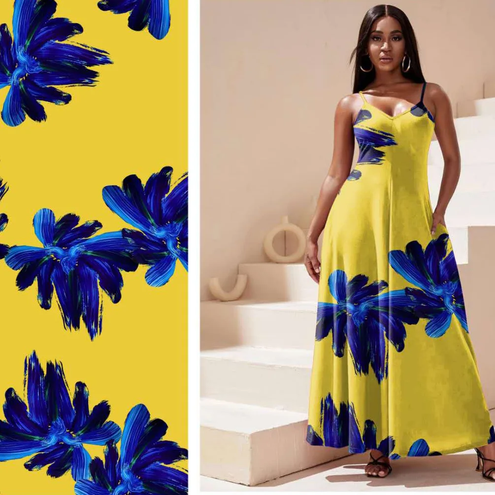 Factory Price Wholesale New Designs Silk Satin Fabric Digital Print Fabric for Lady Dress Lady Polyester Digital Printing Fabric