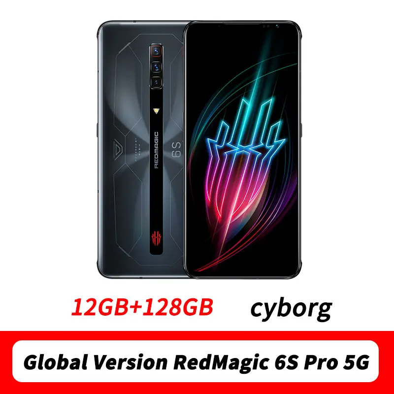 Глобальная версия redmagic 6s pro Red Magic 6S Pro 5G игровой смартфон 12 Гб 128 ГБ 6,8 '165 Гц AMOLED Snap 888 + 64M Тройная камера