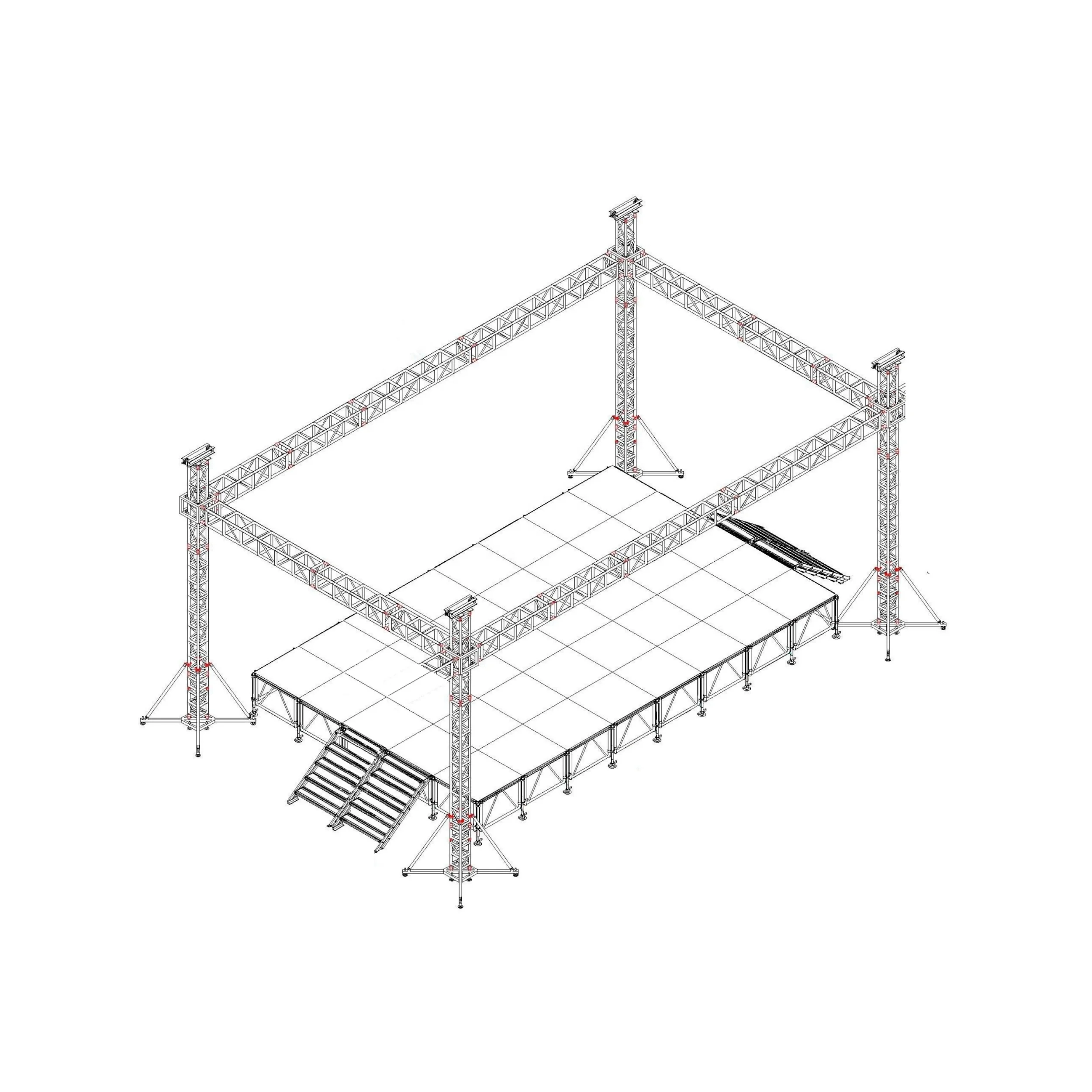 Factory Price Long Life Aluminum Sleeve Block Truss Performing Stage Used Stage For Sale