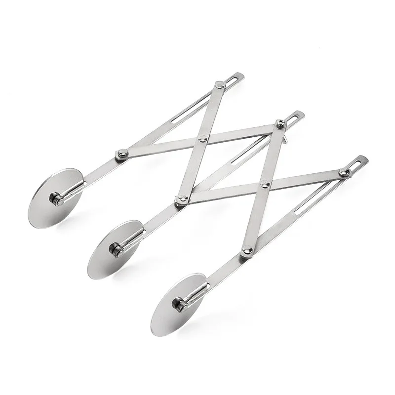 Adjustable function stainless steel roller dough tool pizza pastry dough divider cutter for bread