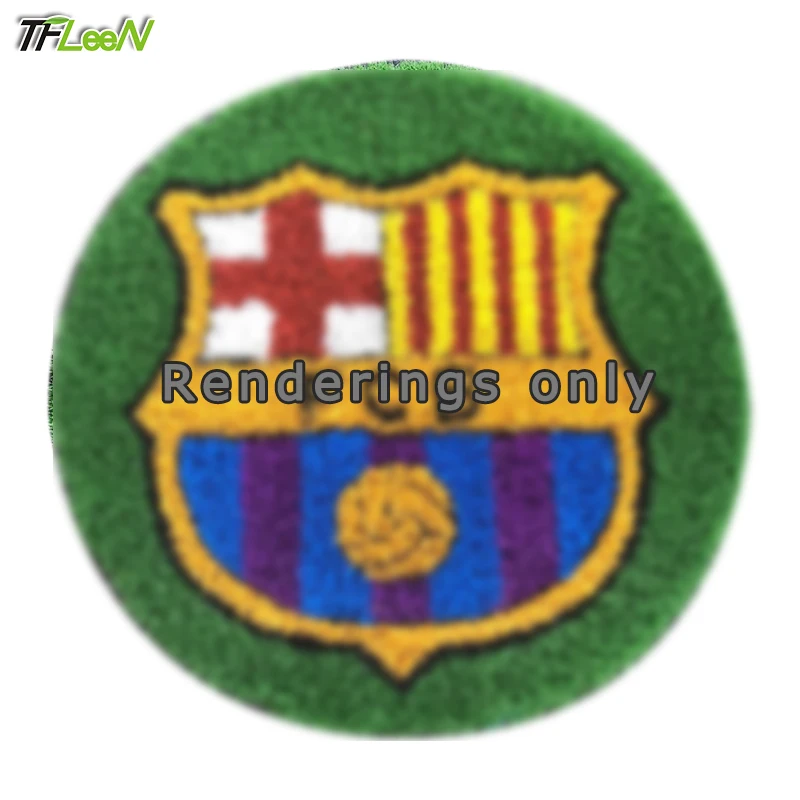 Artificial grass doormat sports team logo embroidered floor grass mat plastic grass mat