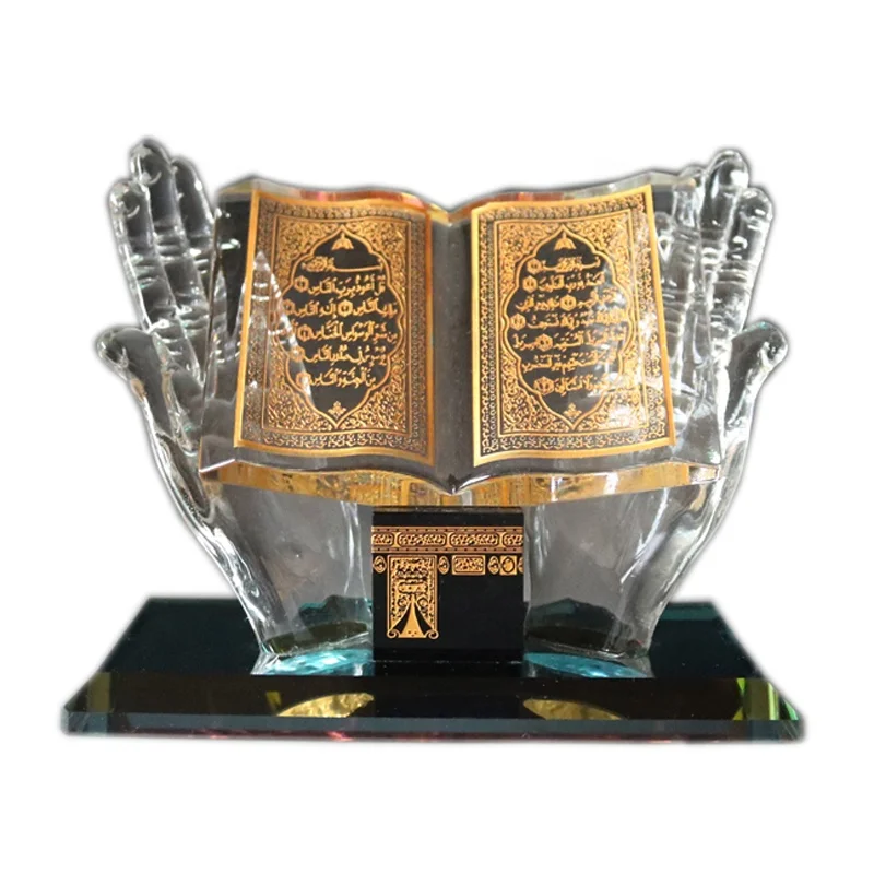 Wholesale Wedding Decorative Muslim Crystal Kaaba With Islamic Quran Crystal Book Souvenirs Gifts