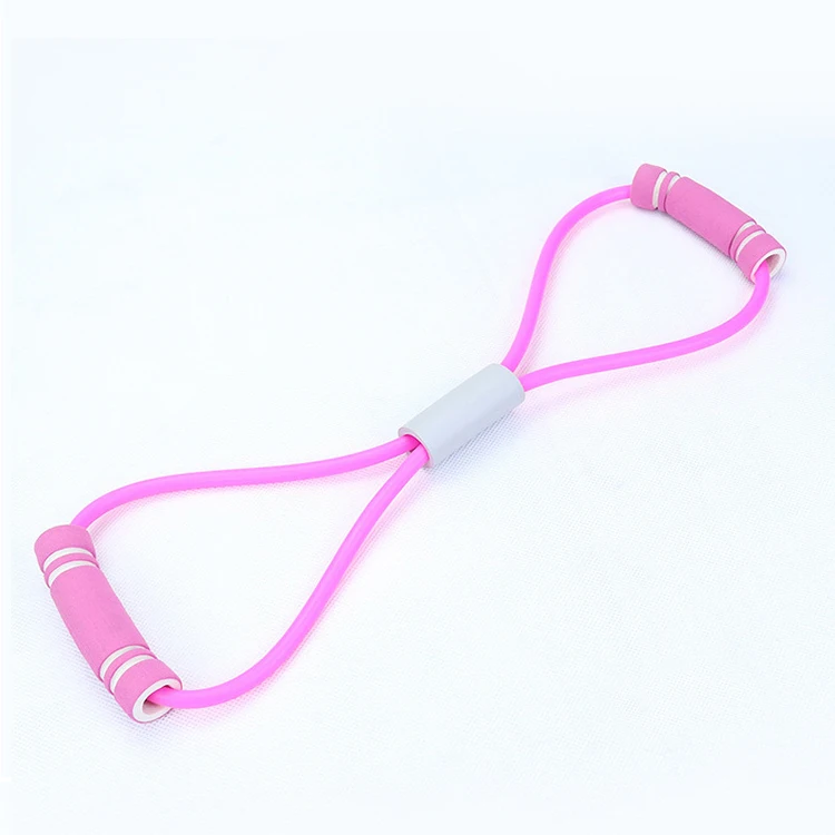 Hot Sale Wholesale Home  Exercise Fitness Stretch 8 Shape Yoga Latex Pull Rope Resistance Band