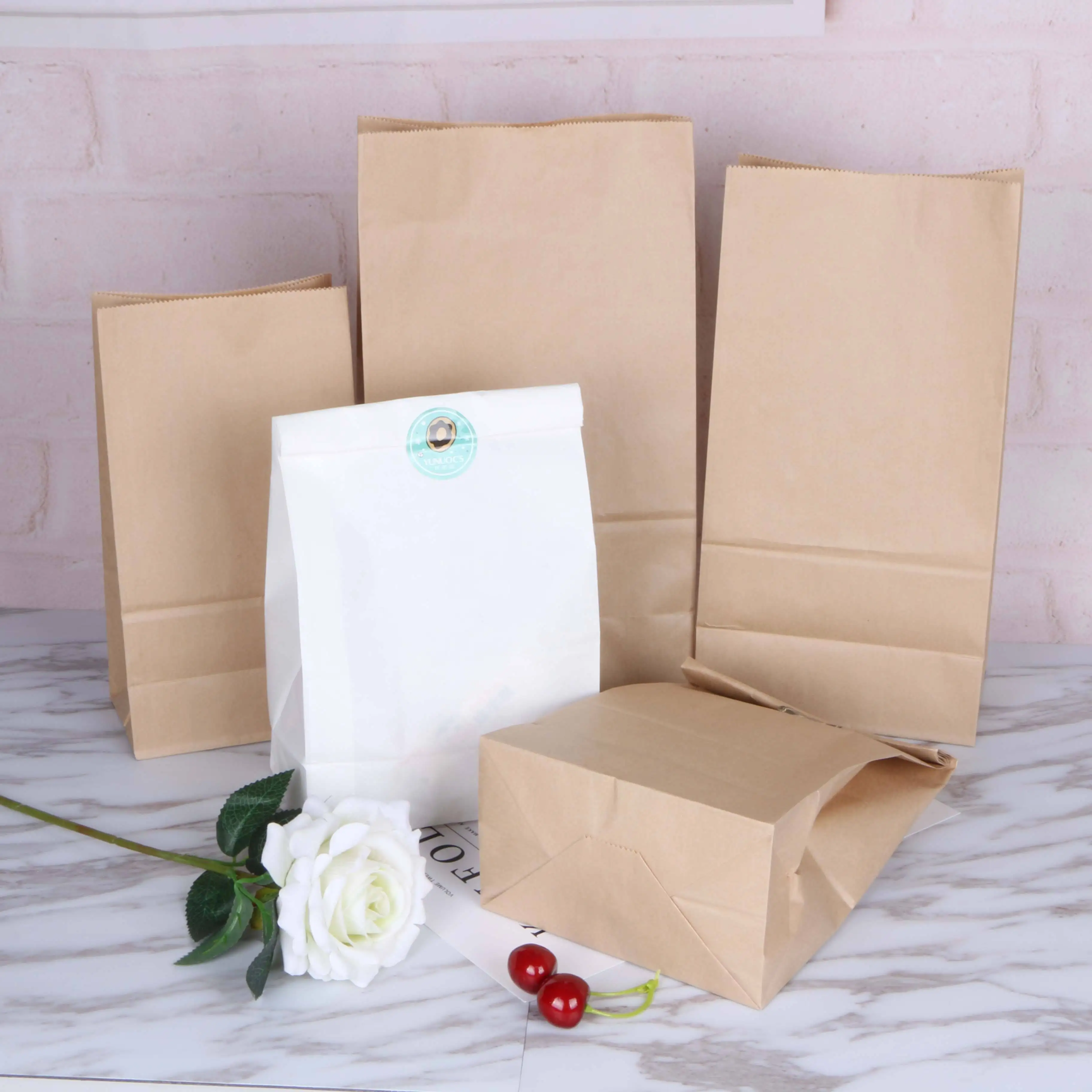 Eco-friendly Snack Wedding Favor Bags Brown Paper Lunch Bags Mini Kraft Paper Bags