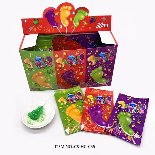 Оптовая продажа, сладкие волшебные конфеты, забавный фруктовый ароматизатор, форма ног, леденец, конфеты