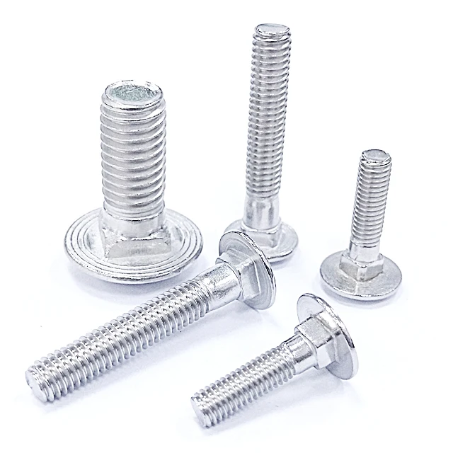 GB/T 801 Metal stainless steel large flat round head bolts, dome oval head short neck square neck carriage bolts