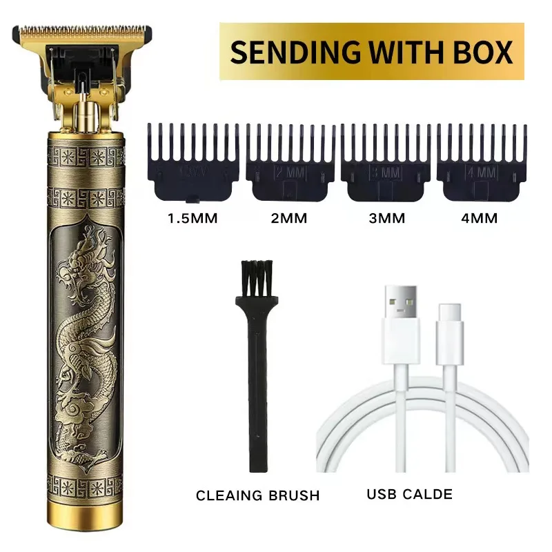Cheap Price Professional Rechargeable Gold Dragon Vintage T9 Electric Hair Trimmer Unique For Men Baby Hair Cutting Machine