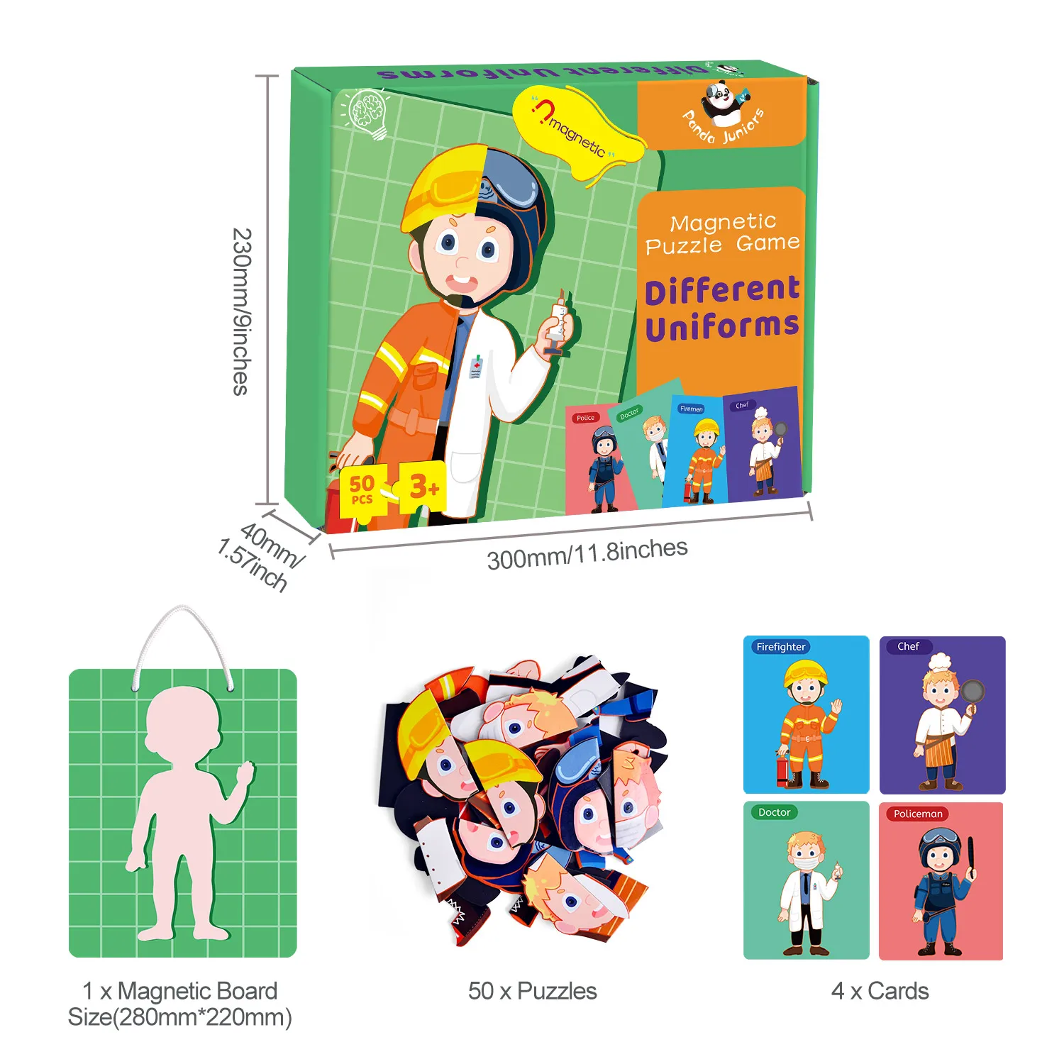 Panda Juniors PJ008 hot sale magnetic game set human anatomy dolls magnet puzzle set educational toys for kids