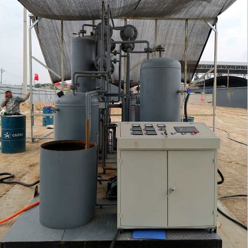 small capacity portable crude oil refinery with high yield output