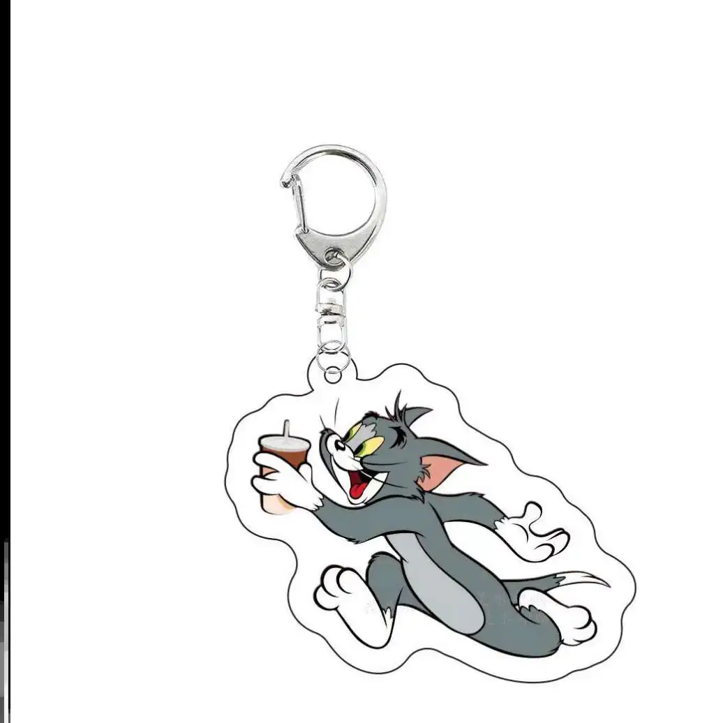 TLB Laminated Acrylic Double-Sided Keychain Cat And Mouse Backpack Pendant Jerry Tom Cat Animation Peripheral Customization