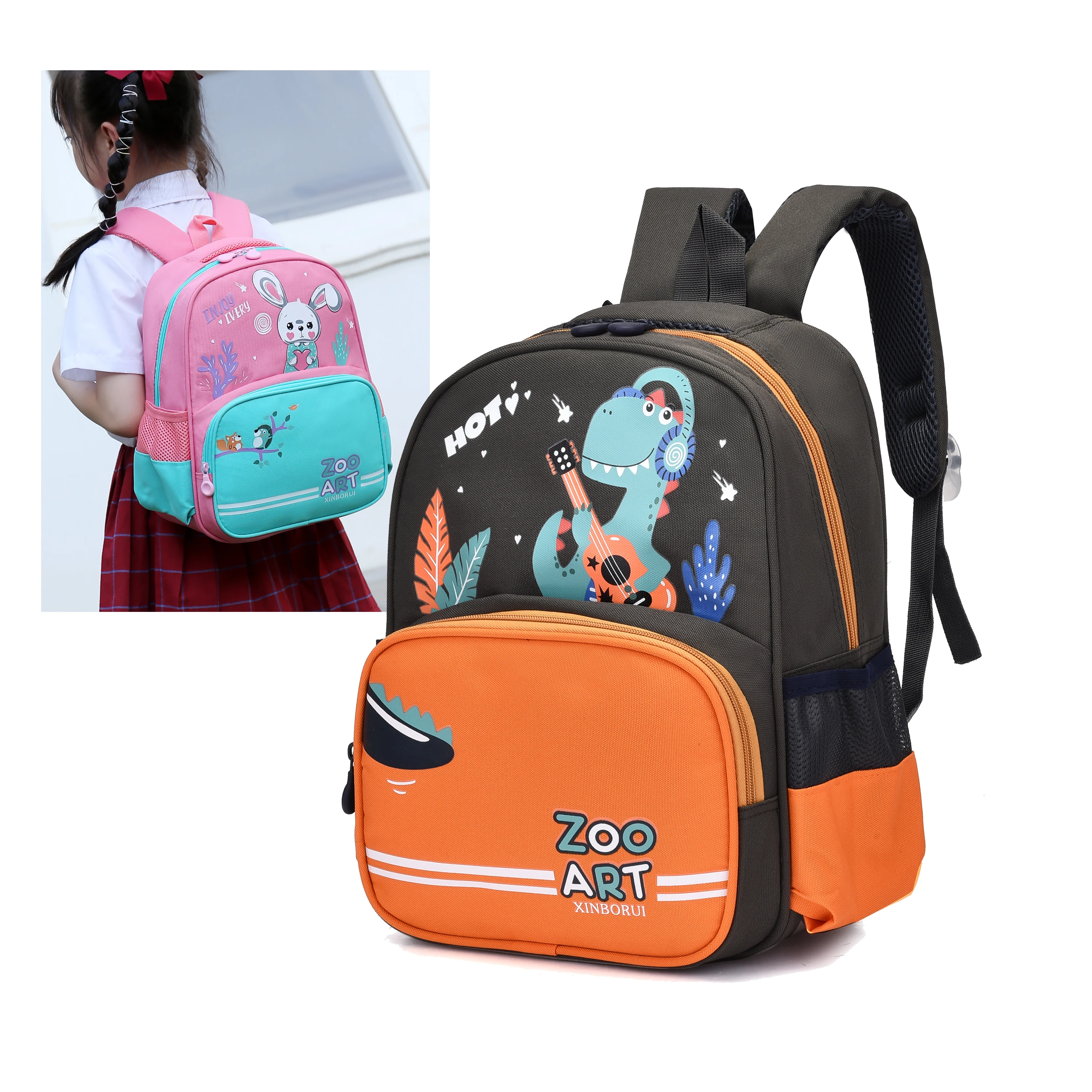 New Cartoon Cute Children School Bag Dinosaur Mini Backpack Fashion New Style Bag Kids School Bags Rabbit For Boys Girls