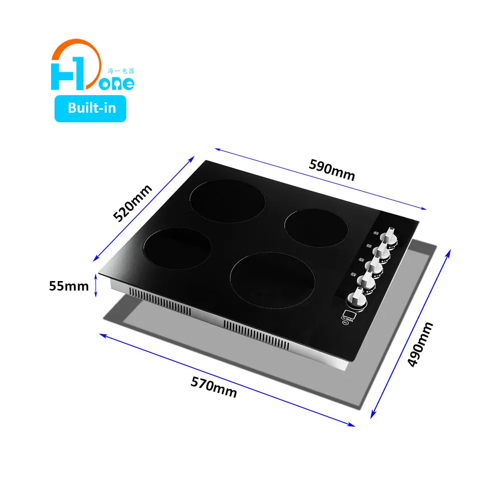 Good Pricing & Low Moq  220V~240V Four Burner Ceramic Range Cooker For Countertop Cleaner Wholesale High Quality
