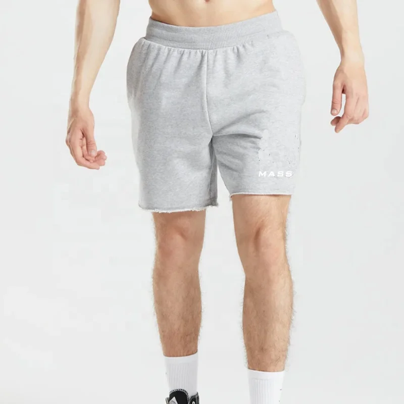 Slim Fit Gym Shorts Mens Cotton Spandex Shorts French Terry Shorts For Men