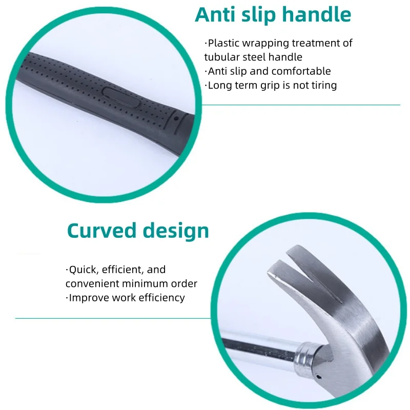 Steel handle powerful sheep horn hammer combination (multifunctional integrated nail lifting decoration tool)