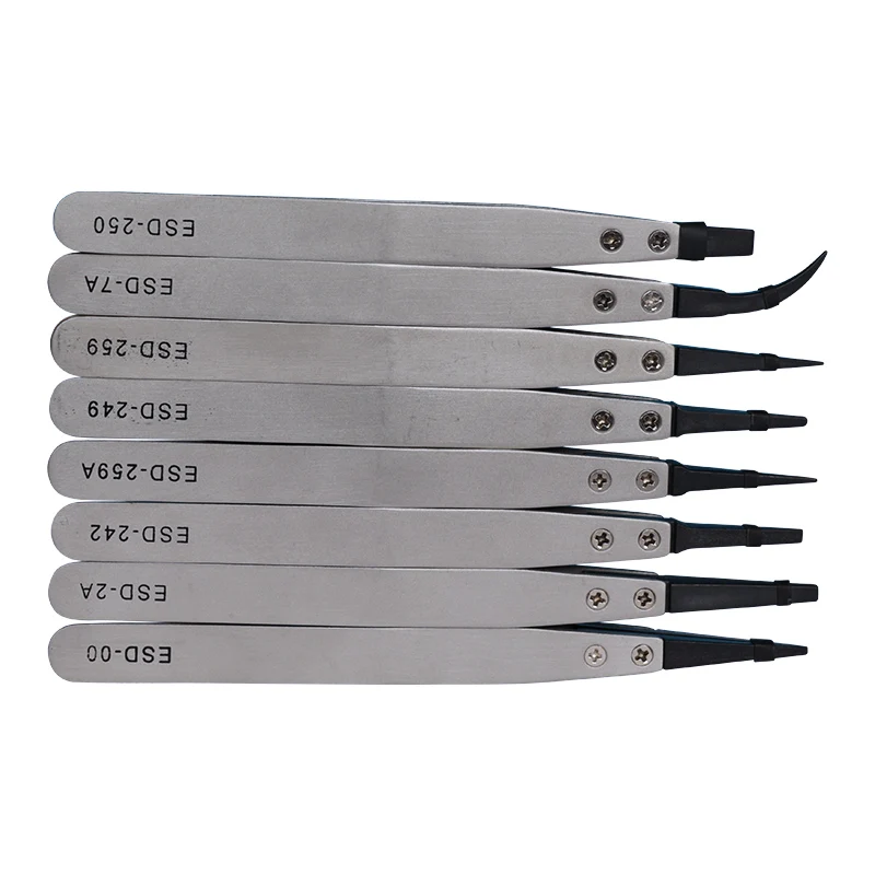 2021 High Precision Light Weight  Antistatic Esd Tweezers Esd Plastic Tweezers