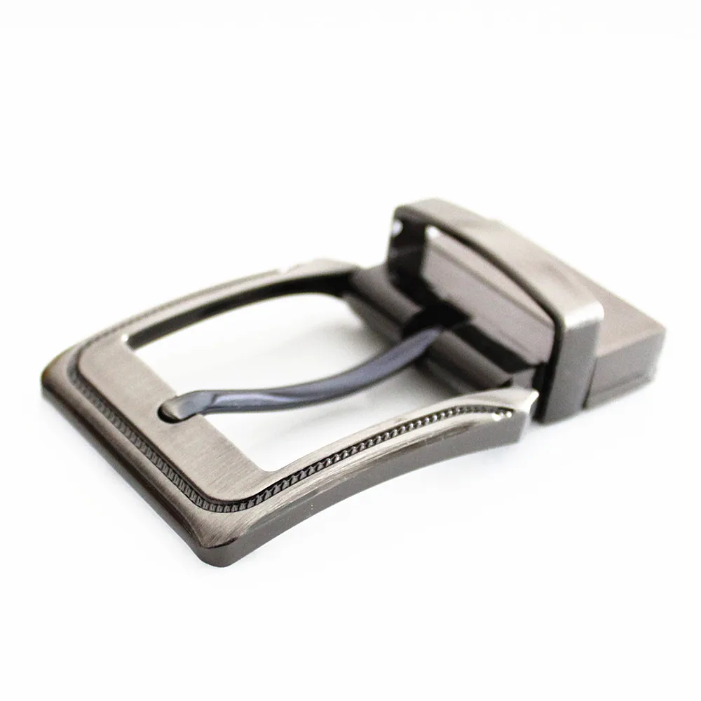 Brushed 3.5cm Rotating Zinc Alloy Metal Reversible Belt Pin Buckle