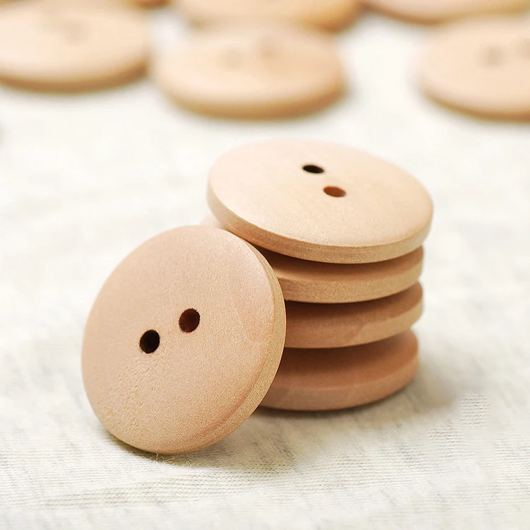 2 holes custom engraved Shirt Fashion Wooden Button For clothes button solid garment accessories shirt