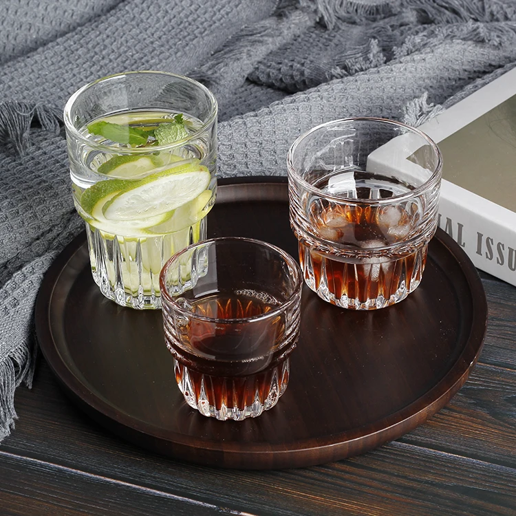 Hot china products wholesale transparent heat-resisting glass american latte coffee cup can be stacked