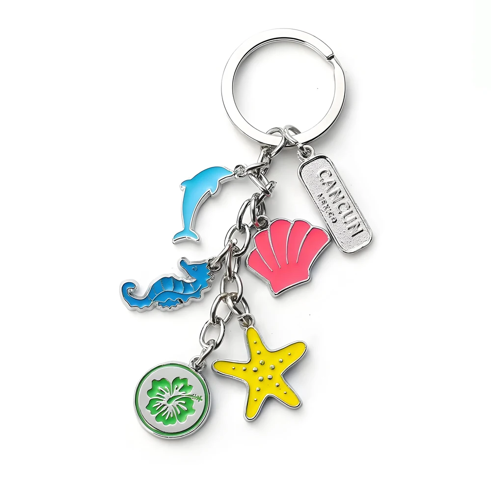 Factory Custom Keychain Cute Whales Star Character Soft Enamel Key Rings Wholesale 2d 3D Funny Anime Zinc Alloy Metal Key Chains