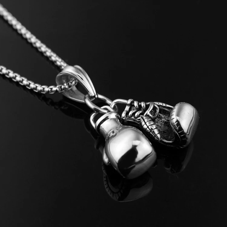Fashion Mini Boxing Pendant Necklace Fitness Jewelry for Men Boys Gift