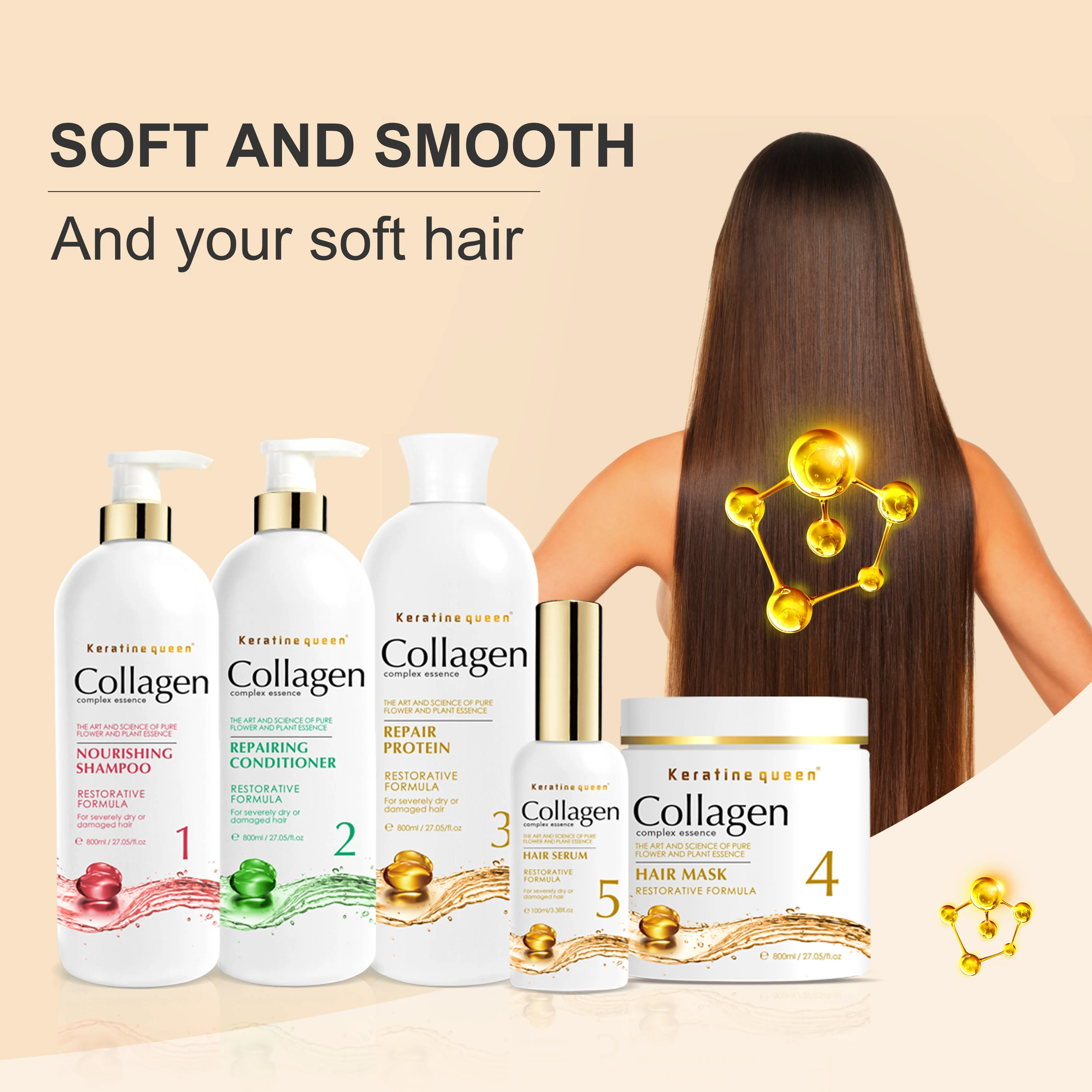 Collagen Hair Treatment Privtal Label Collagen Hair Shampoo OEM/ODM Keratin hair Care Set