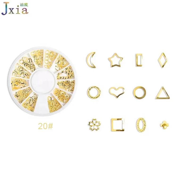 2021 Hot Selling Manicure Salon DIY Metal Circle Gem  Tool Supplies 3D Flower Nail Art Decoration