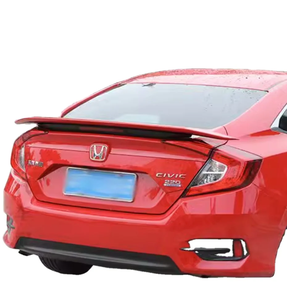 Для Honda civic 2016 + abs материал с грунтовкой цвета rs style спойлер заднего багажника