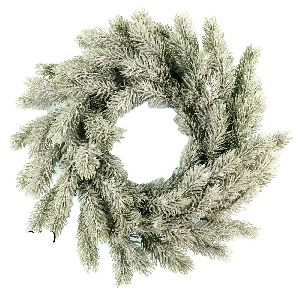 Door Bulk Wreaths Hanging Artifical 60Cm Frosted Round Pine Flocked Christmas Decoration Wreath