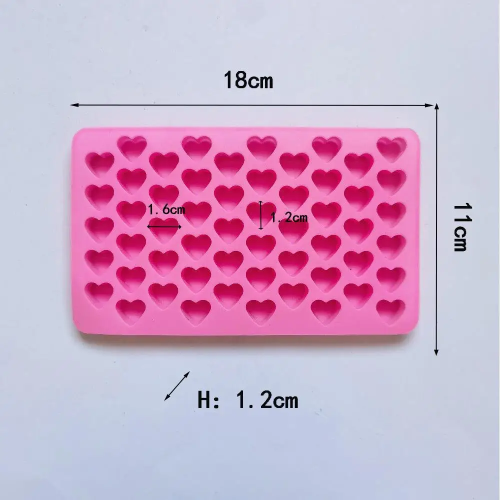 55 Heart Sweet Moulds Mini Candy Molds Love Heart Mold Silicone Moulds For Chocolate Soap Ice Cube Tray Jelly Melts Gummy Diy