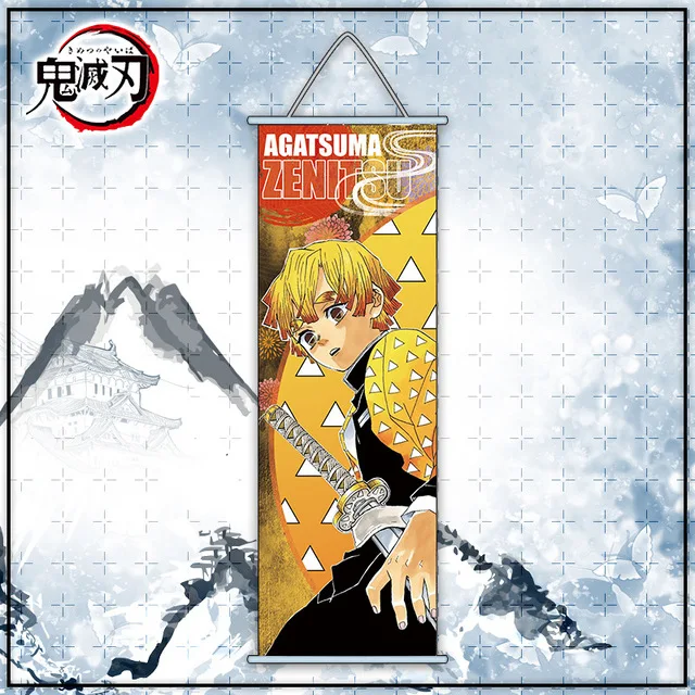Anime Demon Slayer Wall Scroll Hang Poster Kimetsu No Yaiba Hanging Painting Picture