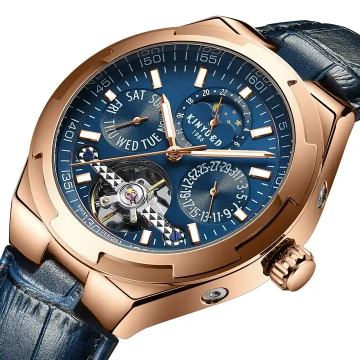 KINYUED J065 Tourbillion Designer High Quality Male Automatic Wrist Watches Mens Watch Top Brand Luxury