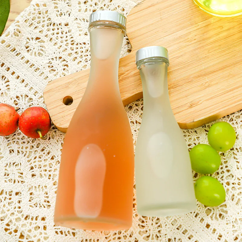 Wholesale Custom LOGO New Thickened Glass Empty Bottle Creative Wine Juice Glass Bottle