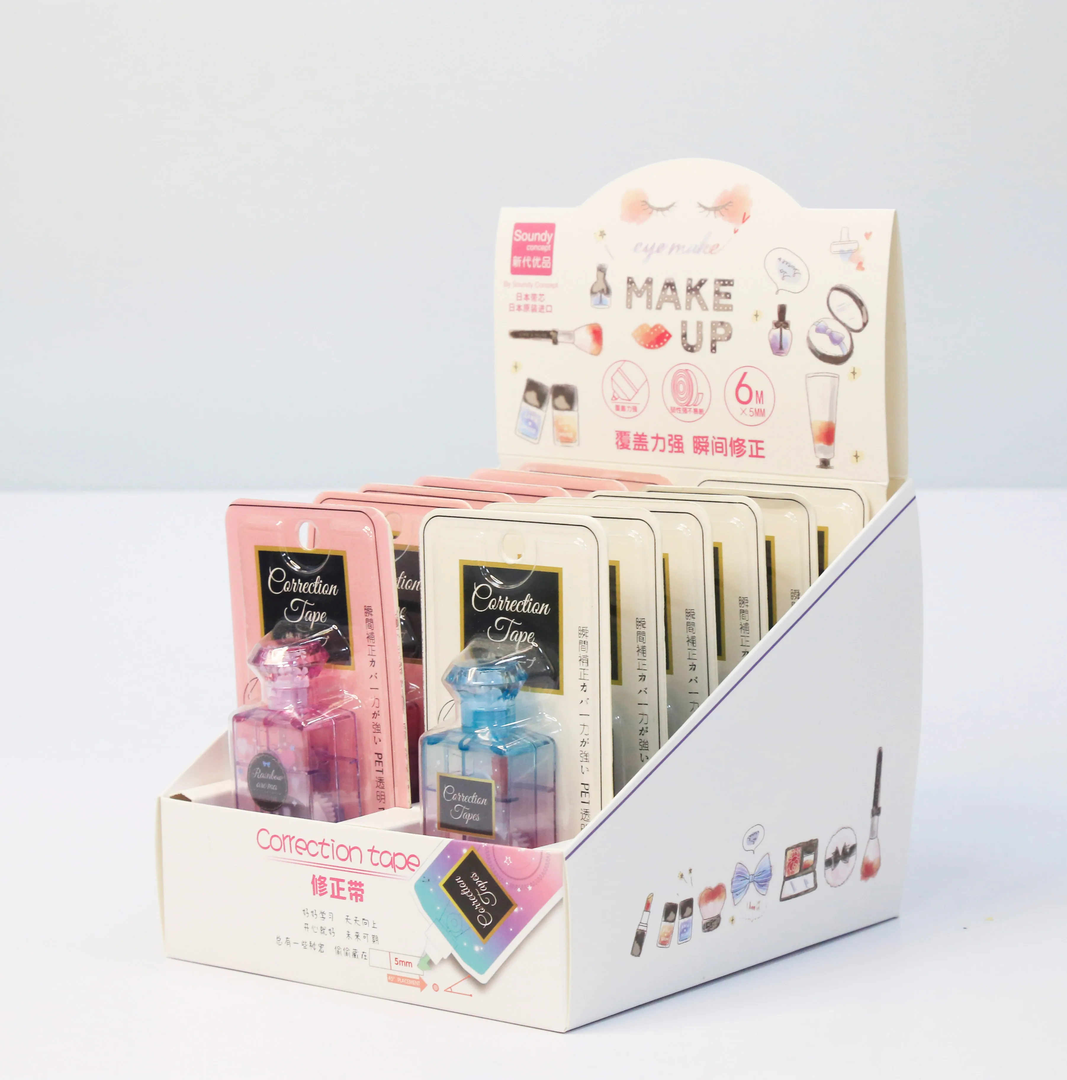 New products kawaii stationery Cartoon kawaii Perfume bottle Shape Student cute Stationery White Out Correction Tape for kids