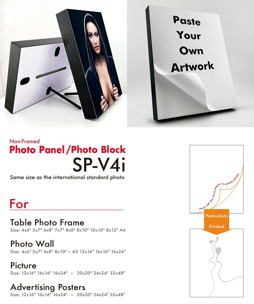 Factory Outlet Diy Light Mounted Photo Panel Wooden Photo Block Frameless Photo Tiles For Wall Display