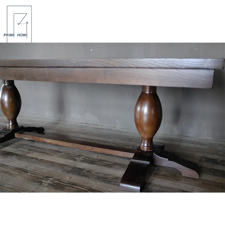 China manufacture Wedding event rustic wood farmhouse trestle extensible long dining table