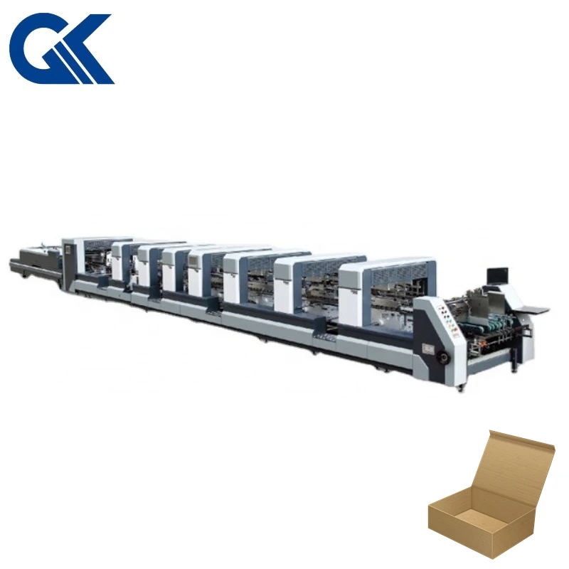 Automatic 4 6 corner cardboard box crash lock bottom box folder gluer machine(GK-650XL/800XL/1100XL)