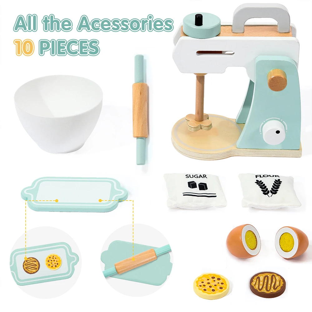 Wholesale Kitchenware Parent-Child Toys Play Home Kitchen Wooden Bread Maker Coffee Maker Blender