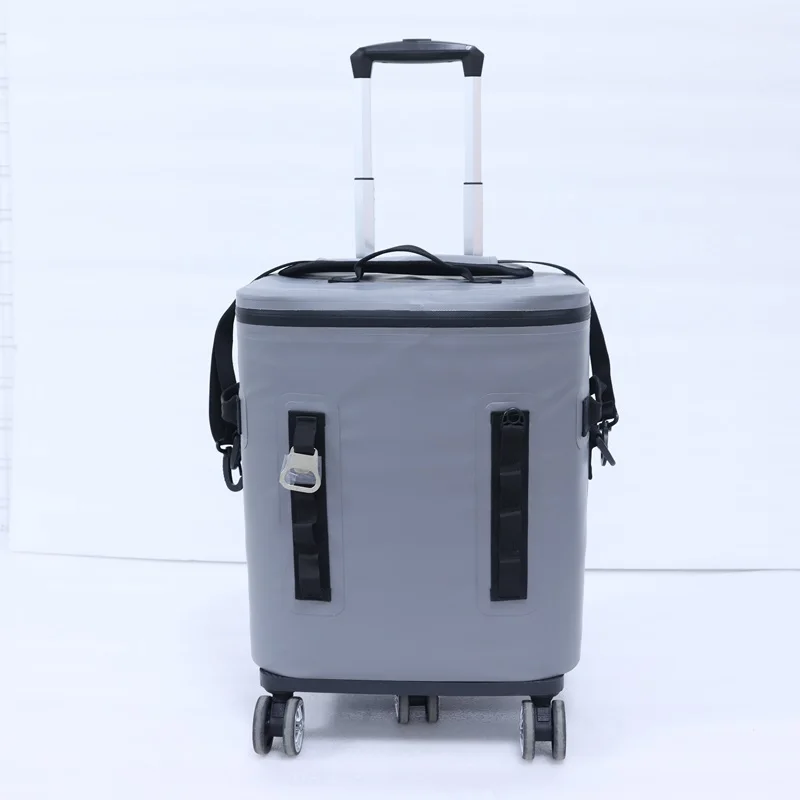 Wholesale Large Trolley Camping Soft Cooler Lunch Bag For Outdoor With Wheels Insulated Soft Sided Beach Cooler For Food Use