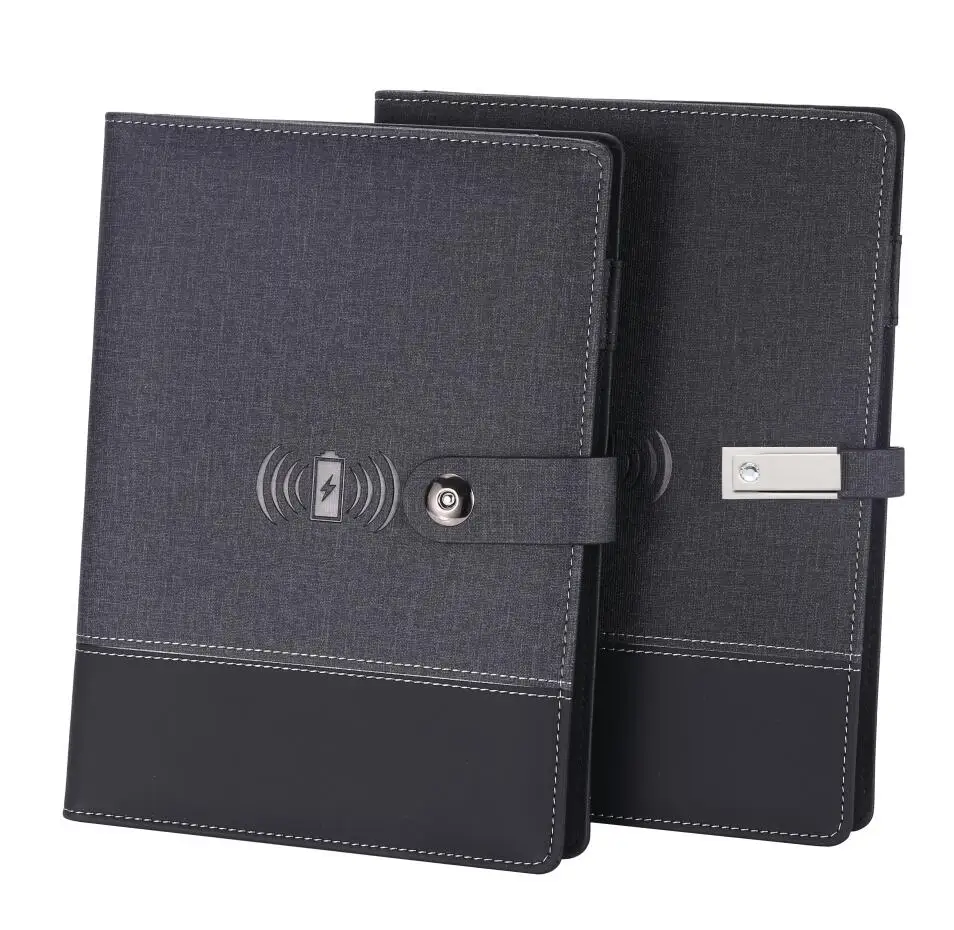 new products idea 2022 unique christmas wedding corporate promotional gifts loose leaf sprial notebook with power bank custom le