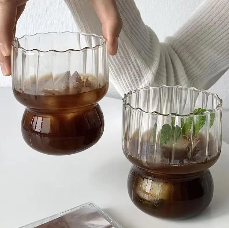 new cheap milk yogurt cups cute stripe drinking glasses