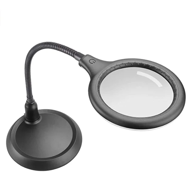 
5X Magnifier Glass Lamp,LED Light and Flexible Neck, USB Powered,Perfect for Reading,Hobbies,Task Crafts or Workbench 