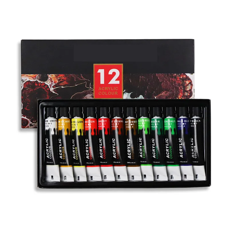 New product acrylic paint 12color 24color 12ML Hand-painted DIY paint waterproof sets