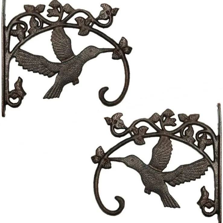 CAST IRON HUMMING BIRD WALL BASKET HOOK