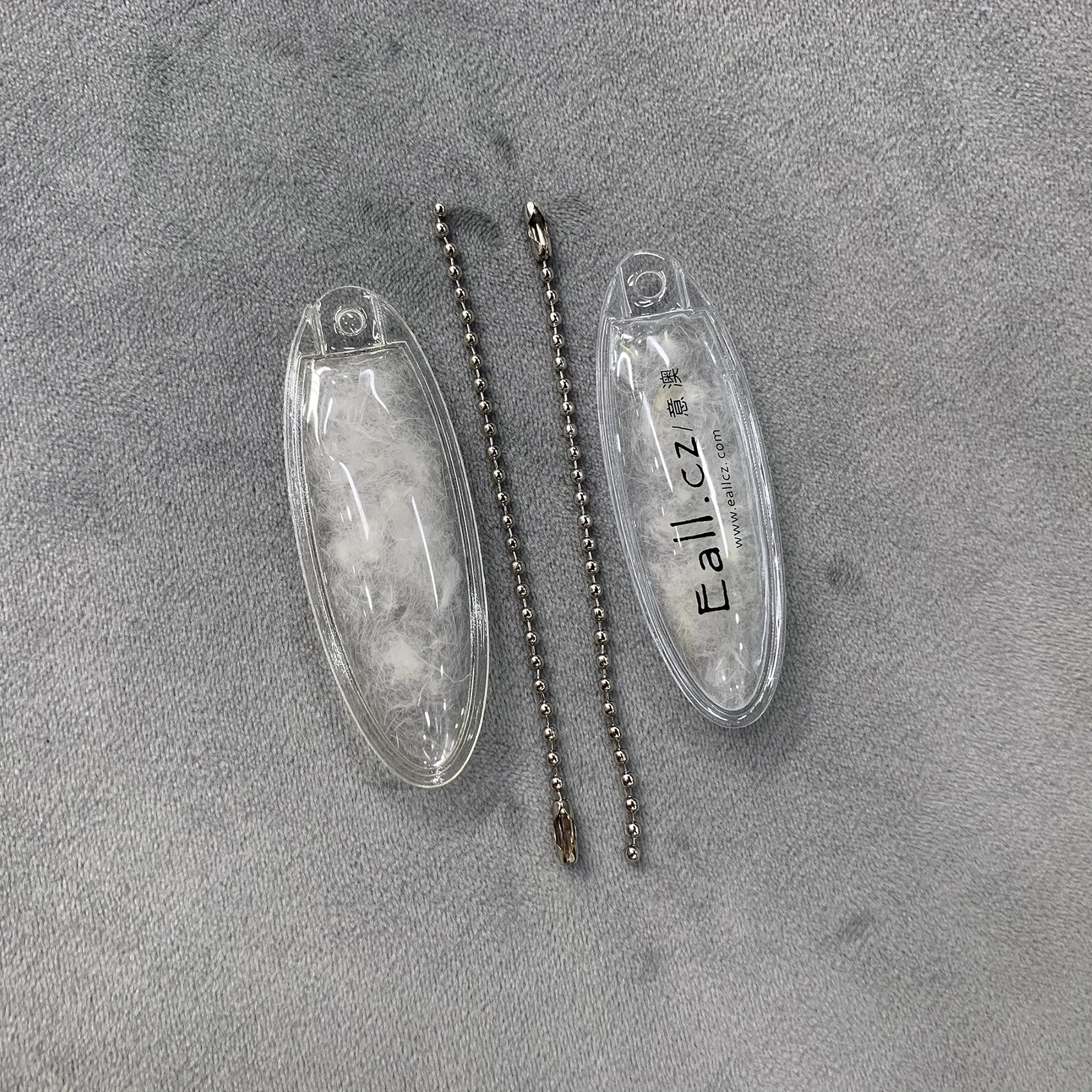 Custom With Metal Ball Chain Down Jacket Clothes Velvet Plastic Seal Inflatable Air Down Feather Elastic Hang Tag