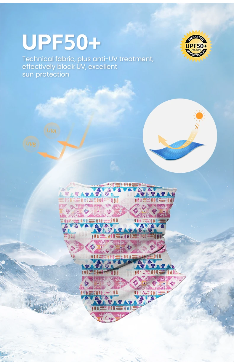 LEO windproof neck warmer 4 way stretch winter sports bandana UPF 50+ skii face mask neck gaiter buffs