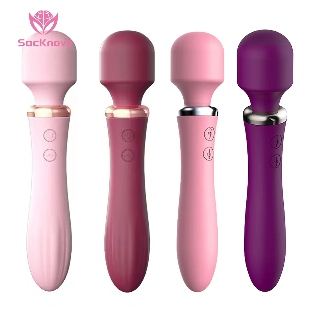 SacKnove Mini Electric USB Love Stick Super Powerful Women Vaginal Silicone Heating Thrusting Clitoral Massager Vibrator AV Wand