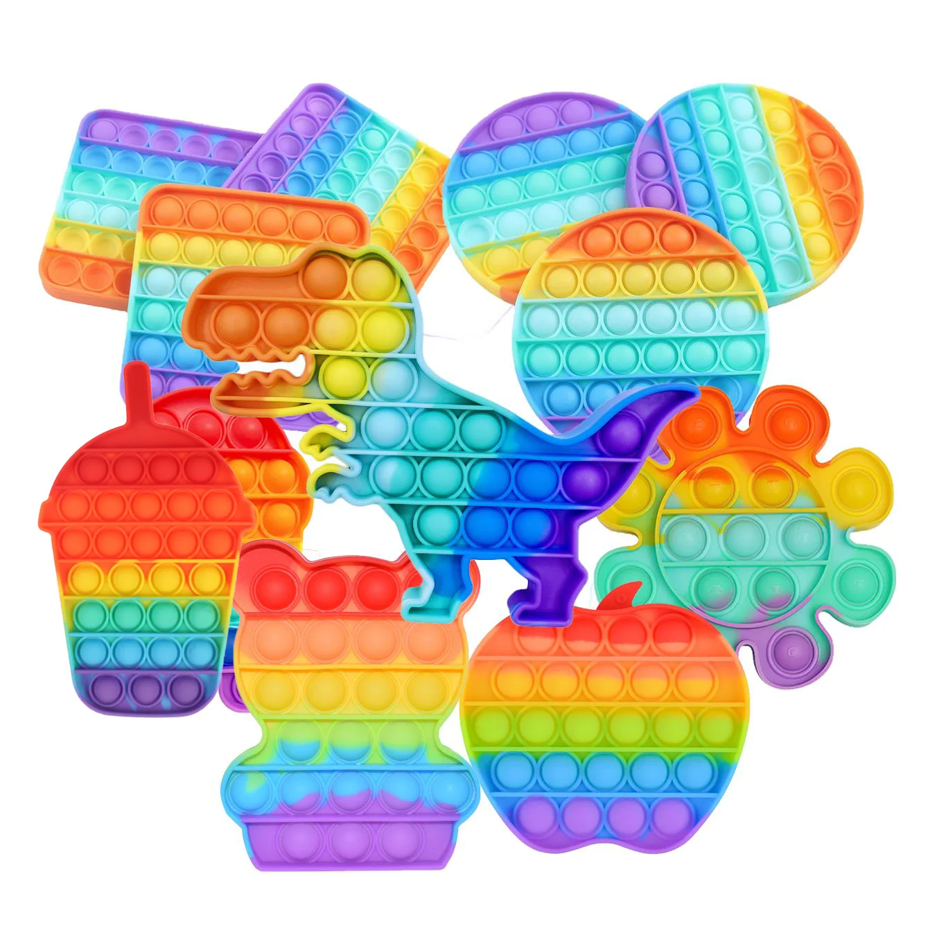 New Autism Special Needs Stress Reliever Toy Silicone Stress Reliever Toy Push pop Bubble Sensory Fidget Toy